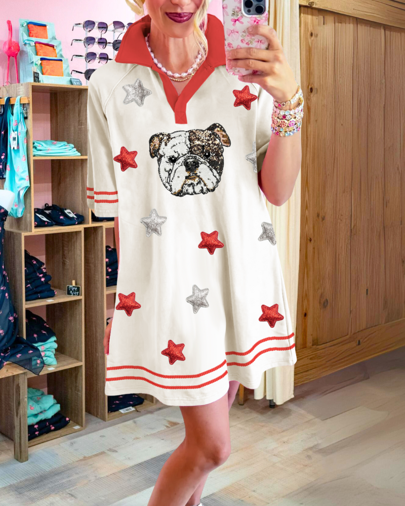 Star Pug Sequin Dress