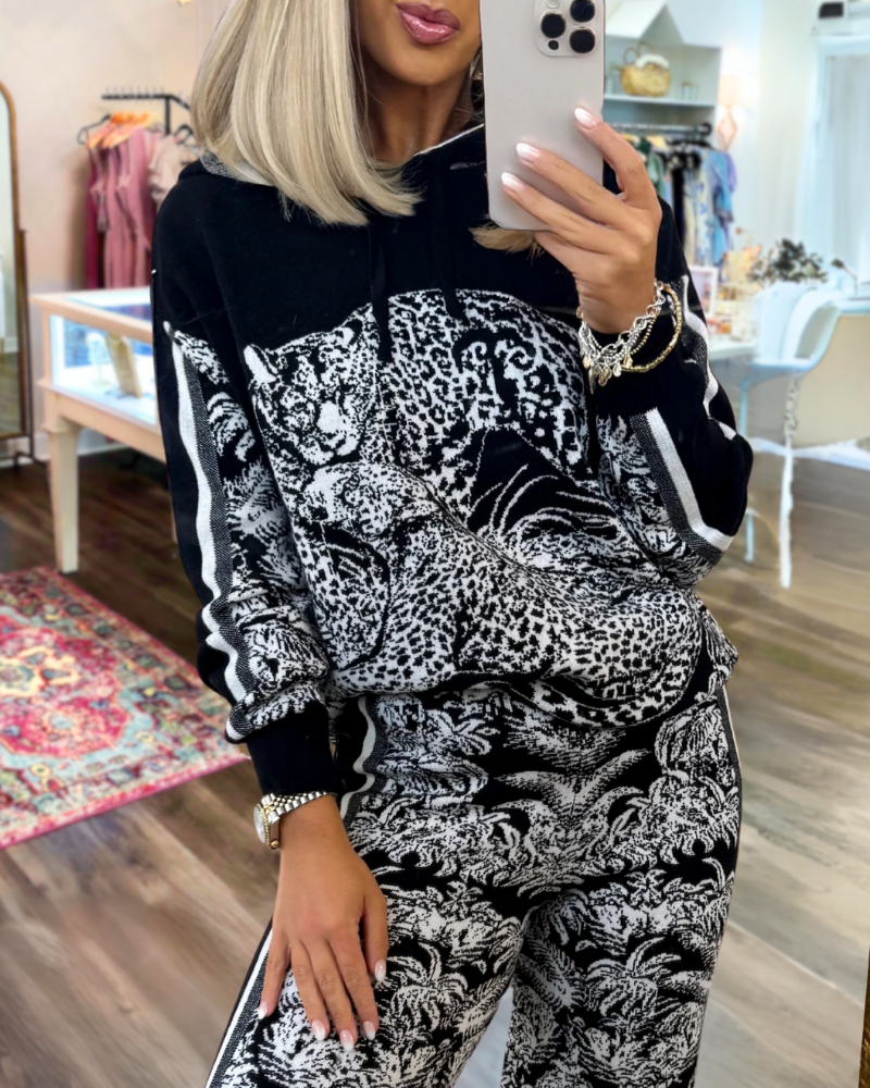 Unique Leopard Stripe Hoodie