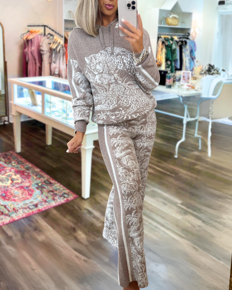 Retro Floral Wide-Leg Pants