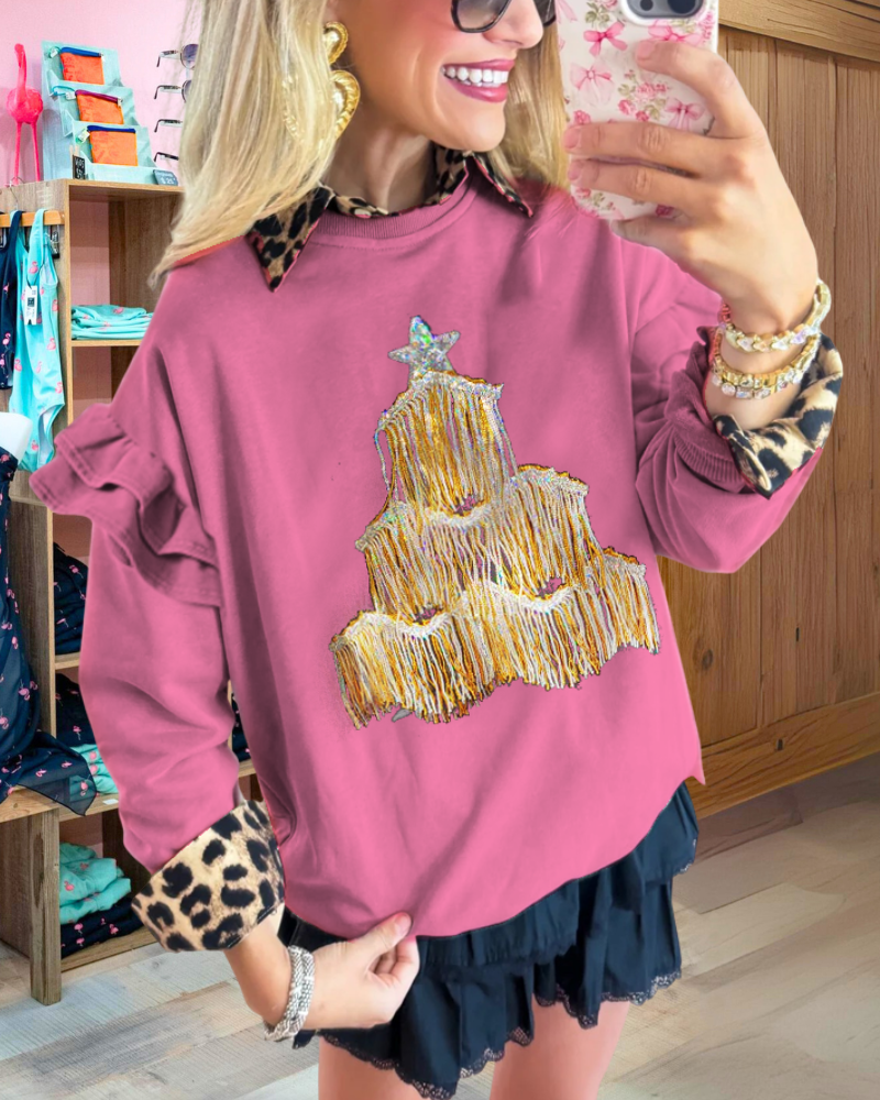 Star Tower Sequin Sweatshirt