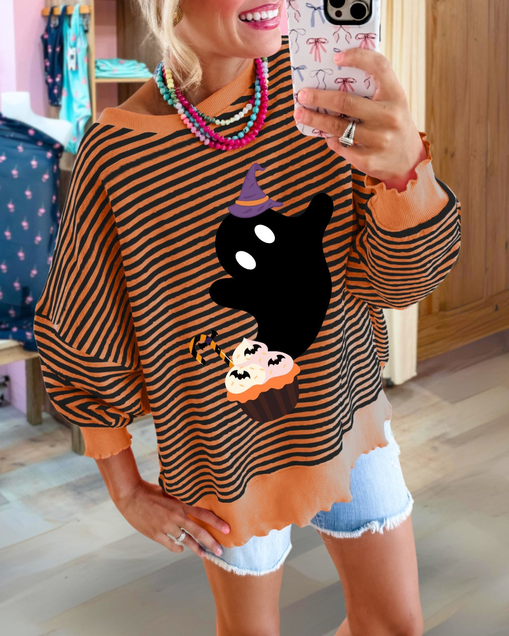 Ghost Witch Sweet Stripe Pullover