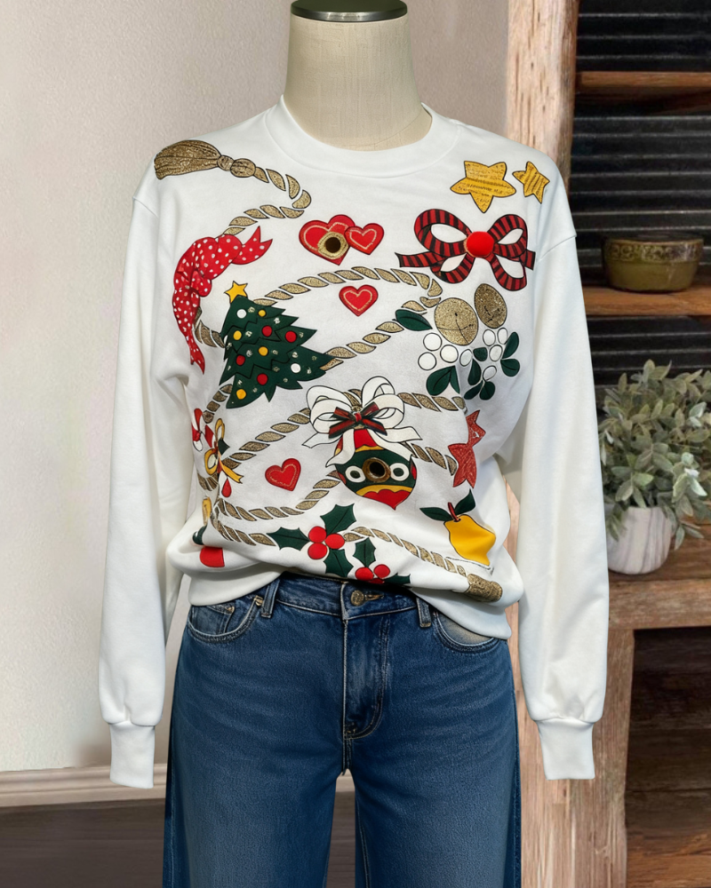 Christmas Trim Crew Neck Sweatshirt
