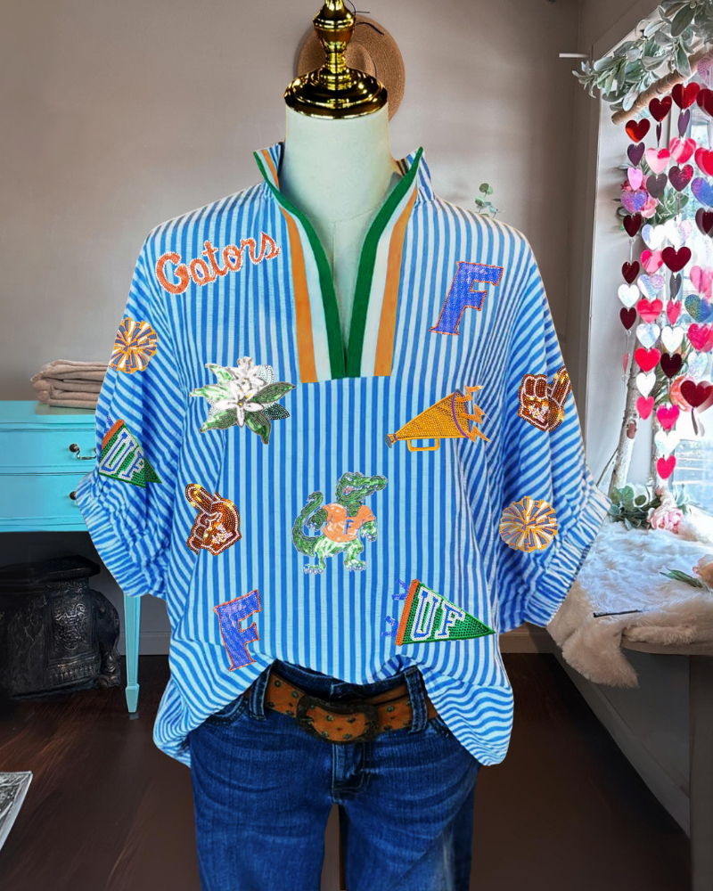 UF Gators Sequin Stripe Top