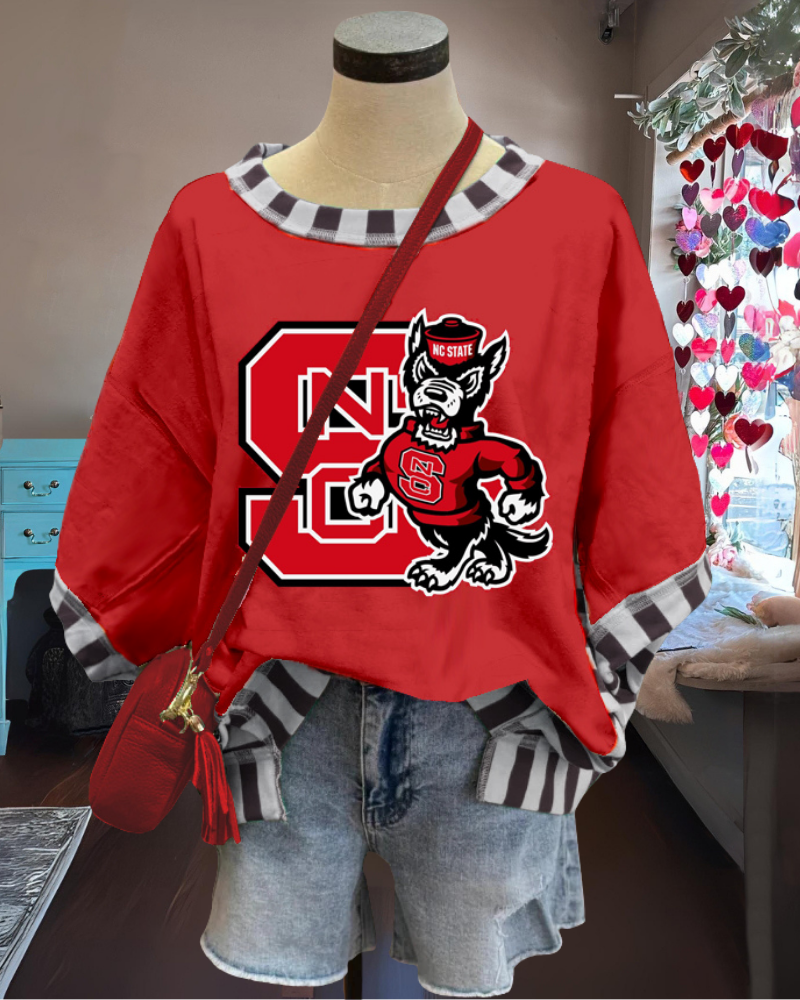 NC State Striped Trim T-shirt