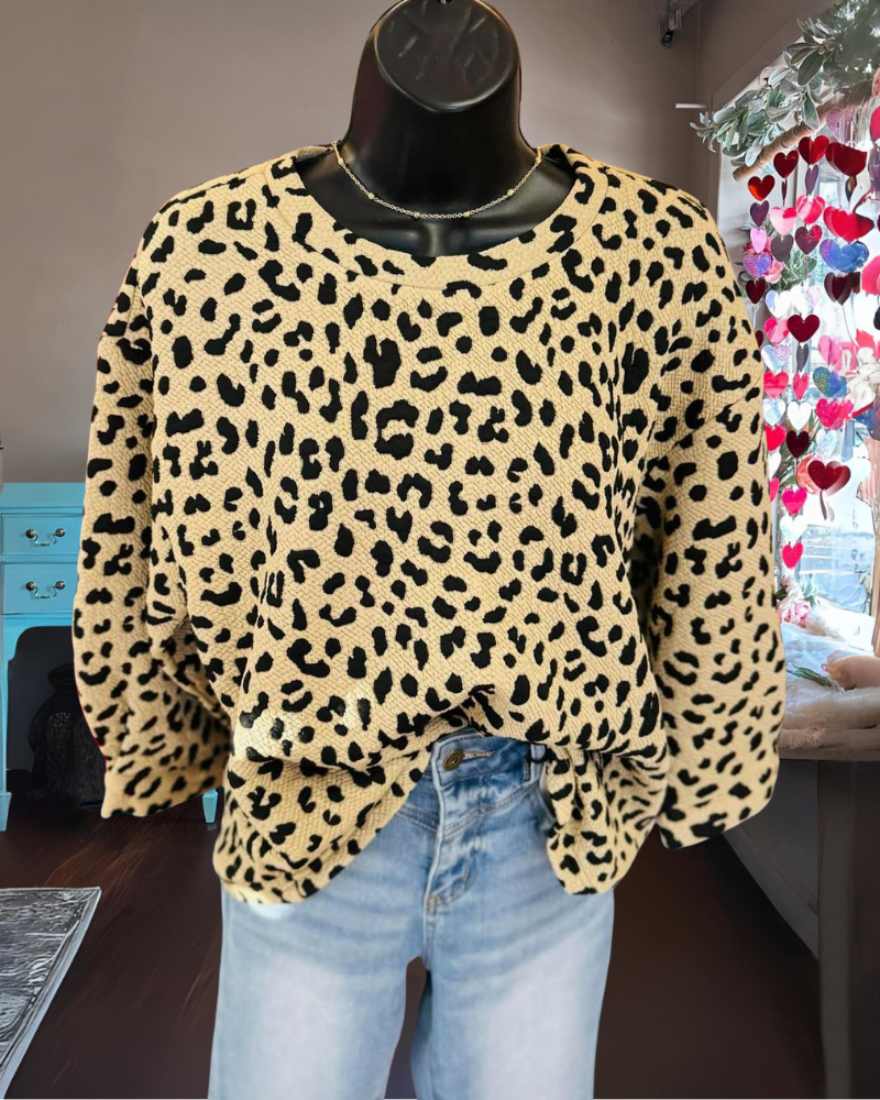 Fashionable Leopard Crewneck Sweatshirt
