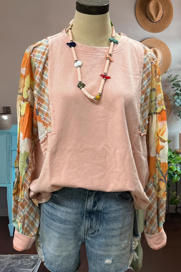 Multi-Fabric Patchwork Pullover