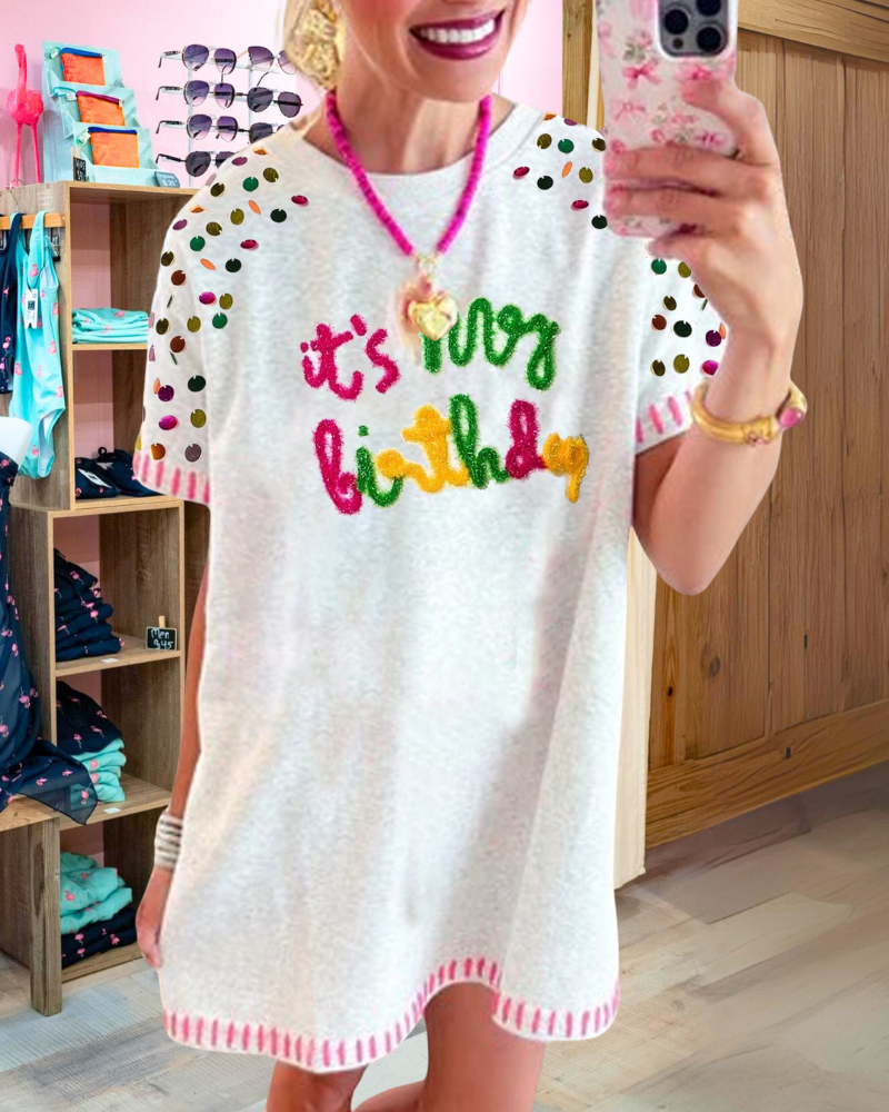 Birthday Polka Dot Sequin Dress