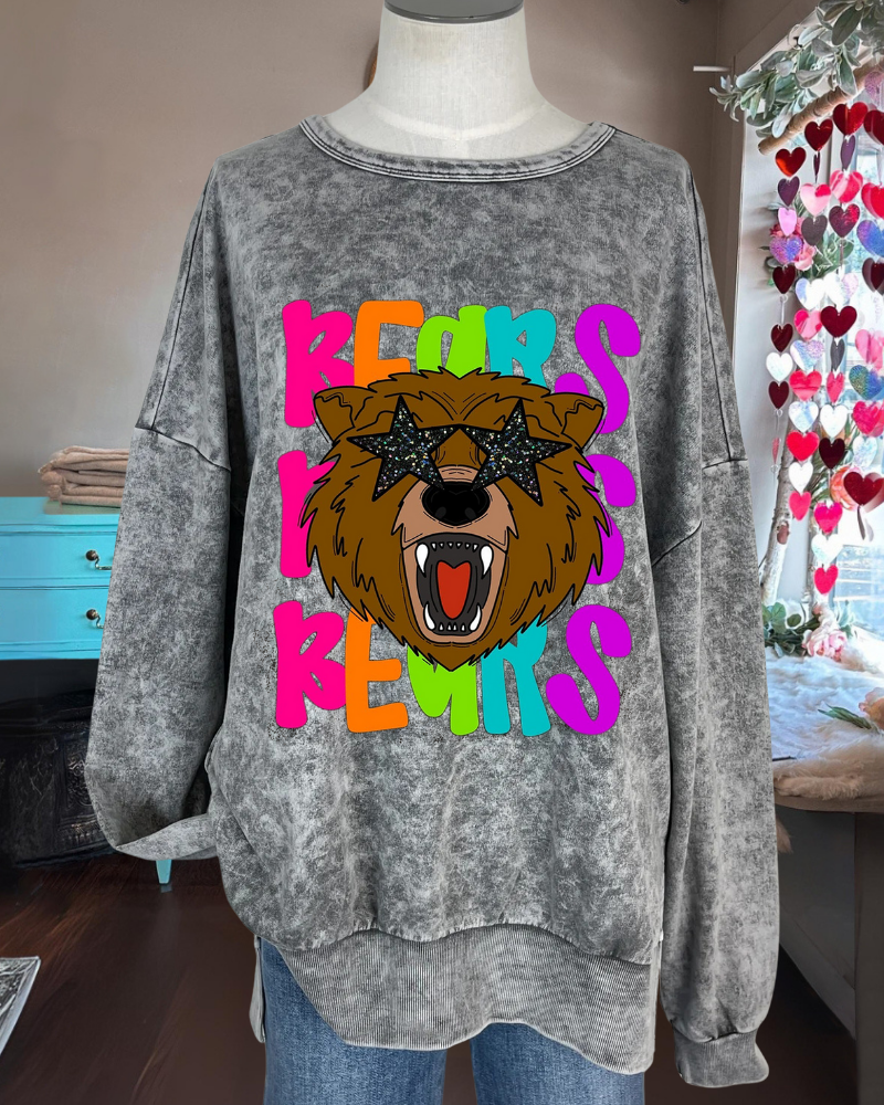 Bear Star Washed Sweatshirt