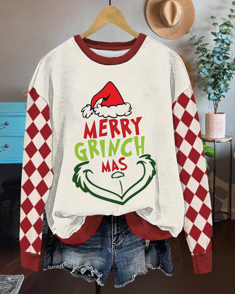 MERRY GRINCH Check Sweatshirt