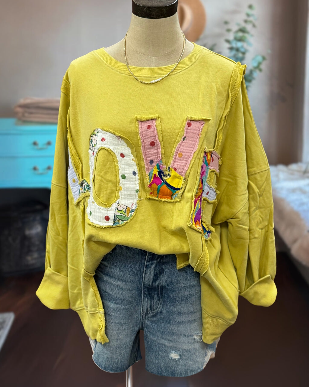 Colorful LOVE Patch Sweatshirt
