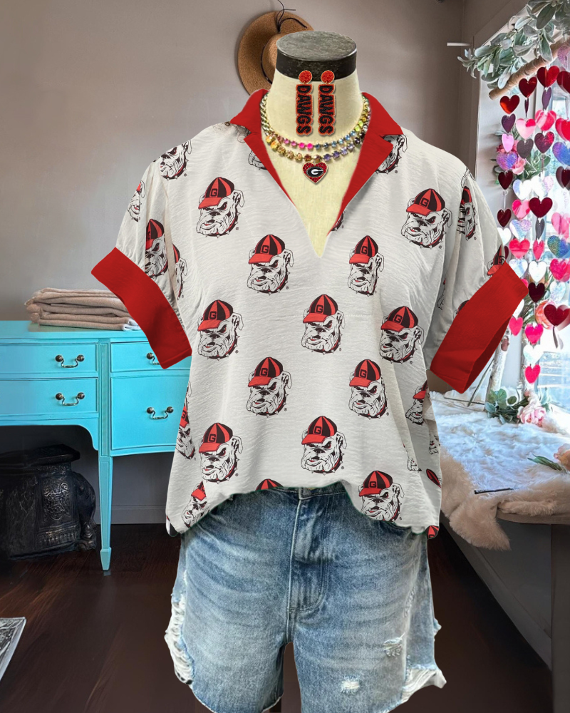 UGA Bulldogs Print Top