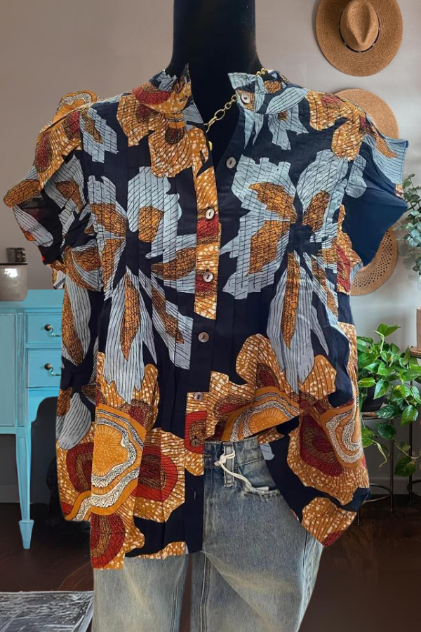 Palm Tropical Button-Down Shirt