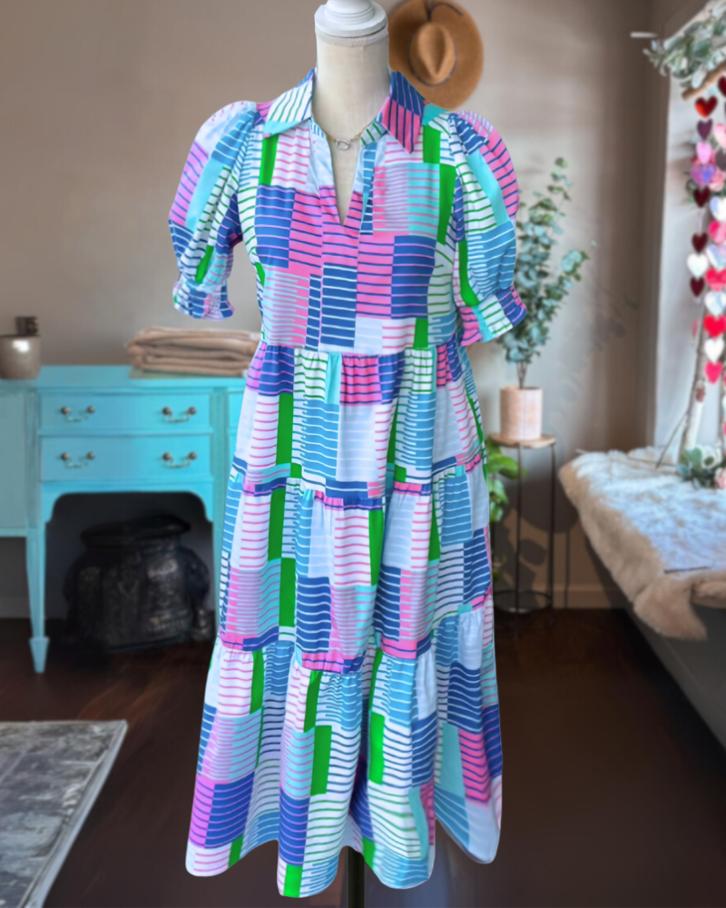 Fun Colorful Striped Dress