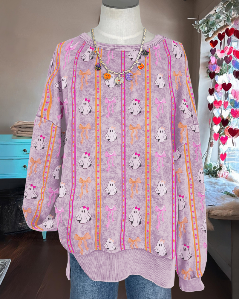 Cute Ghost Bow Sweatshirt