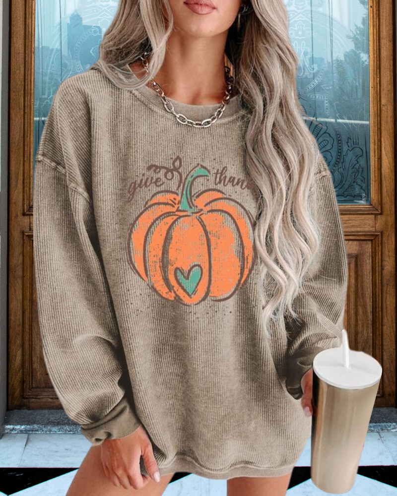 Pumpkin Corduroy Sweatshirt