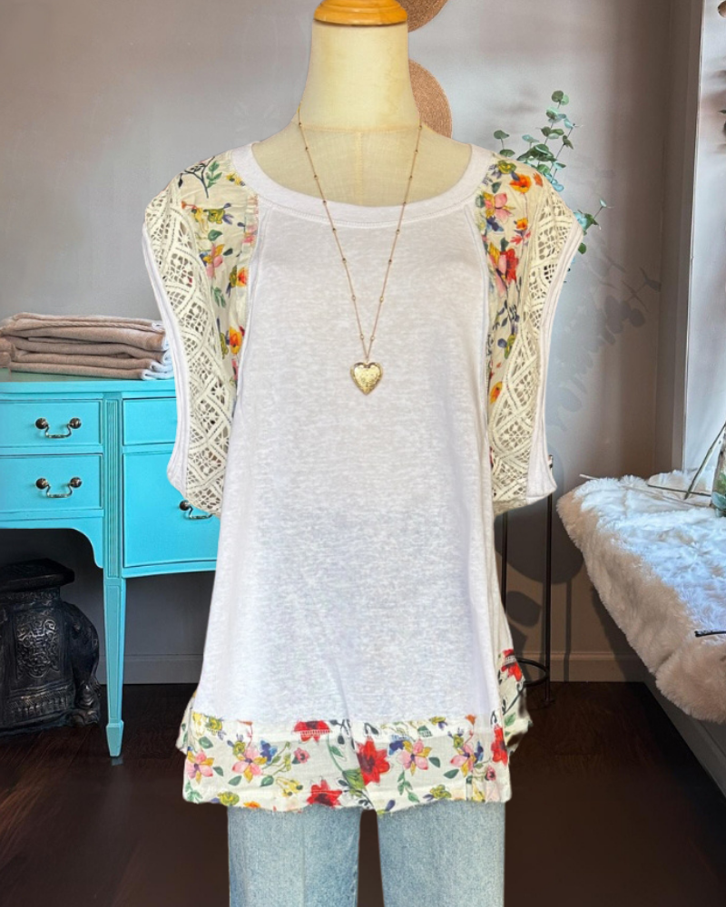 Floral Patchwork Sleeveless Top