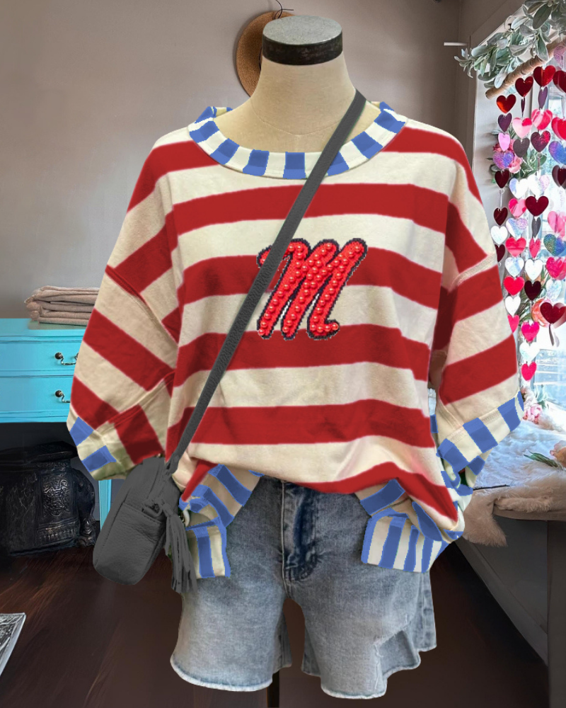Mississippi Beaded Striped T-shirt