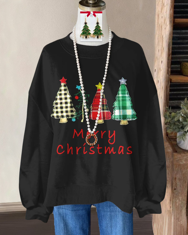 Christmas Tree Plaid Sweatshirt