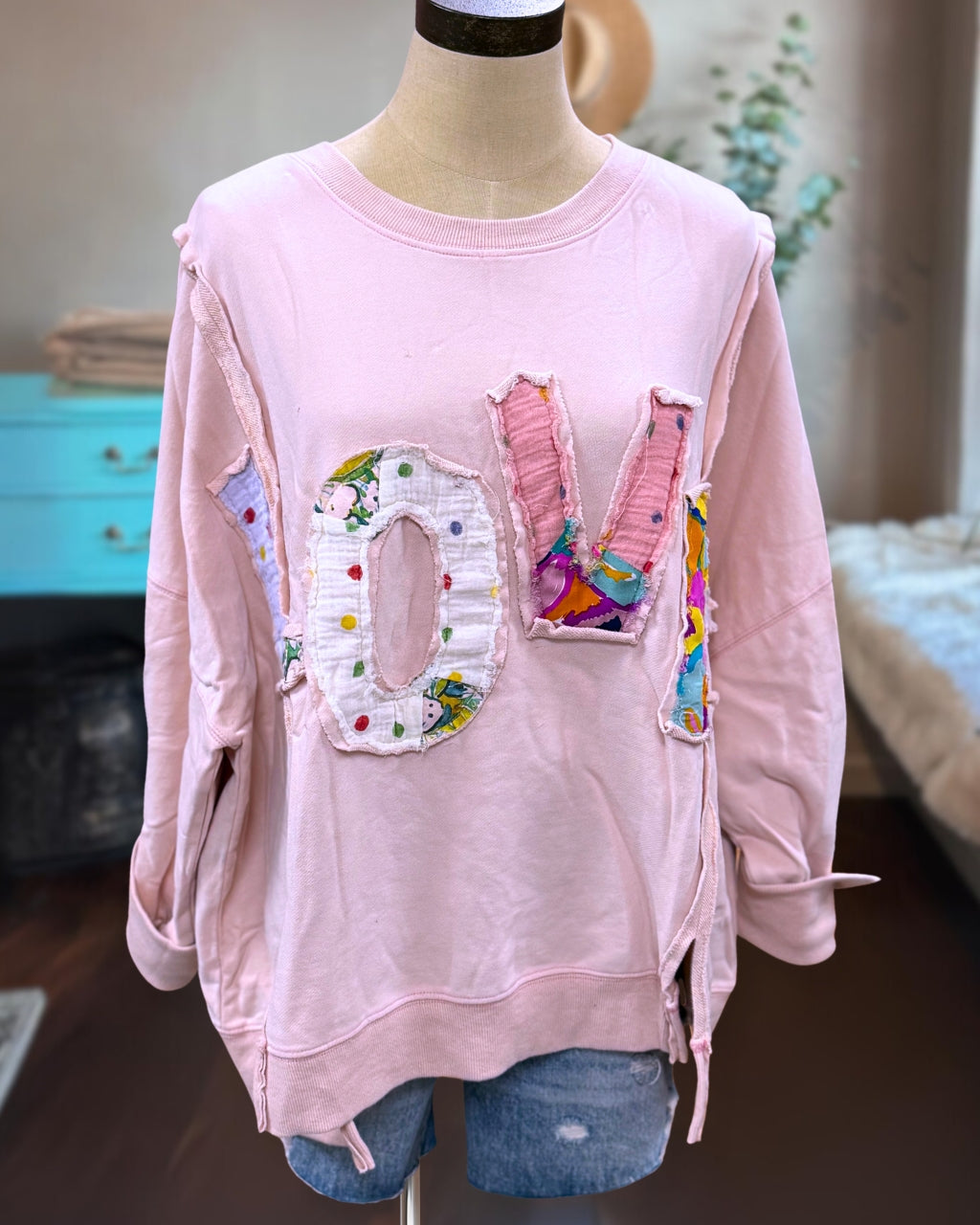 Colorful LOVE Patch Sweatshirt