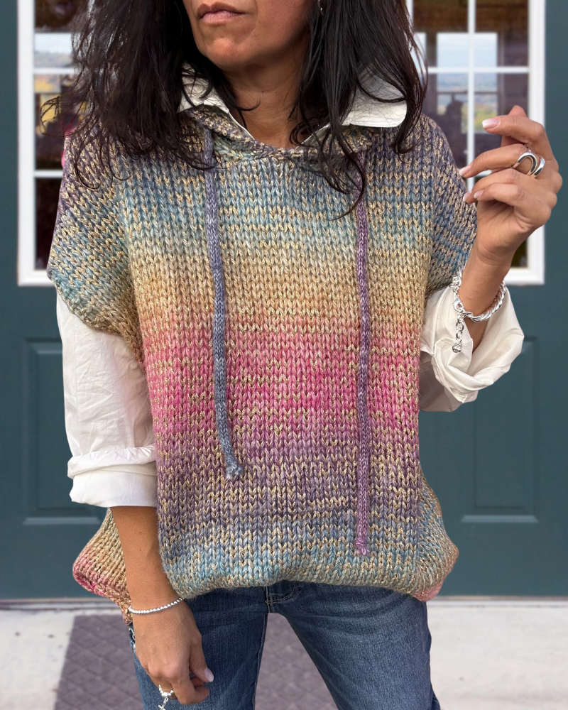 Unique Hooded Drawstring Top