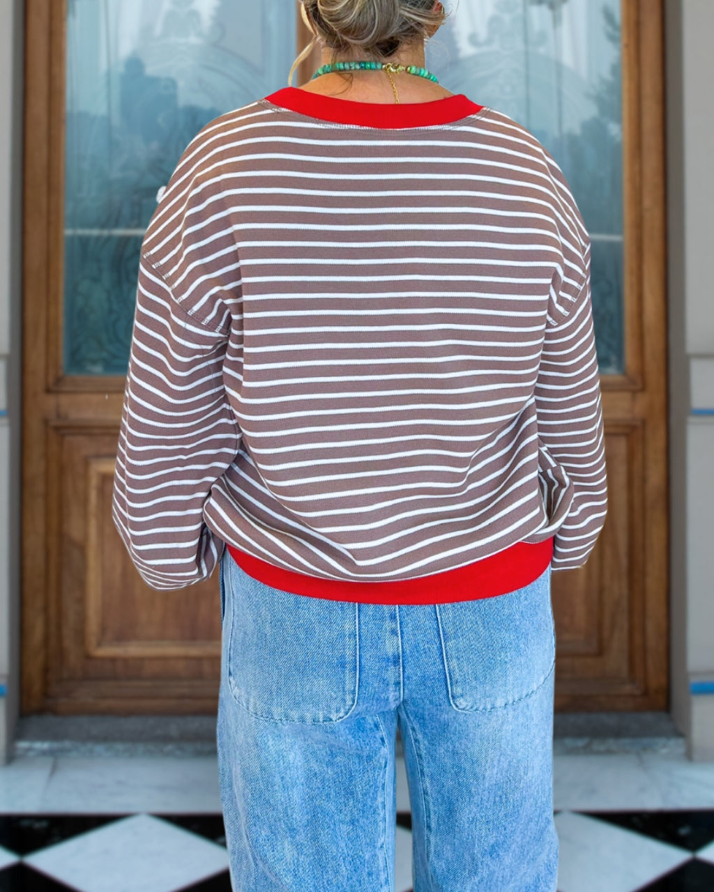 Cara Colorblock Striped Pullover