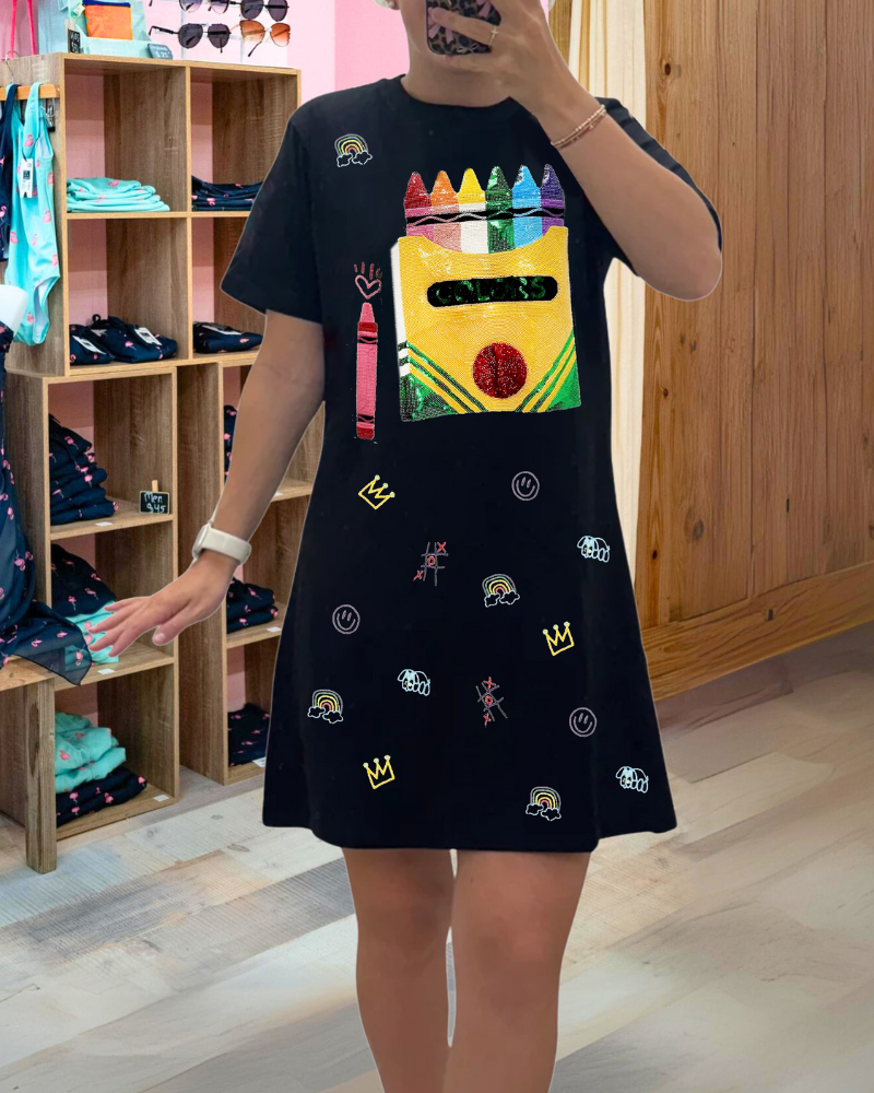 Colorful Crayon Sequin Dress