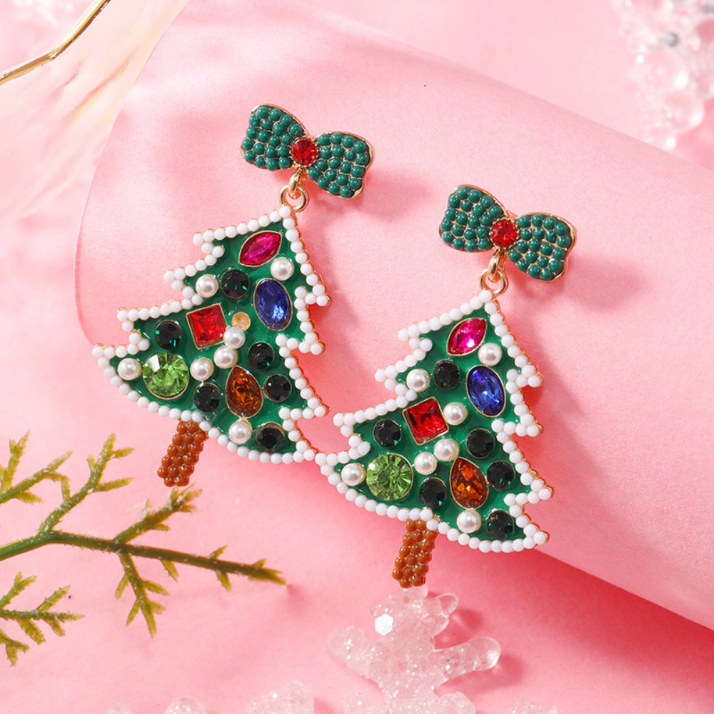 Christmas Tree Diamond Earrings