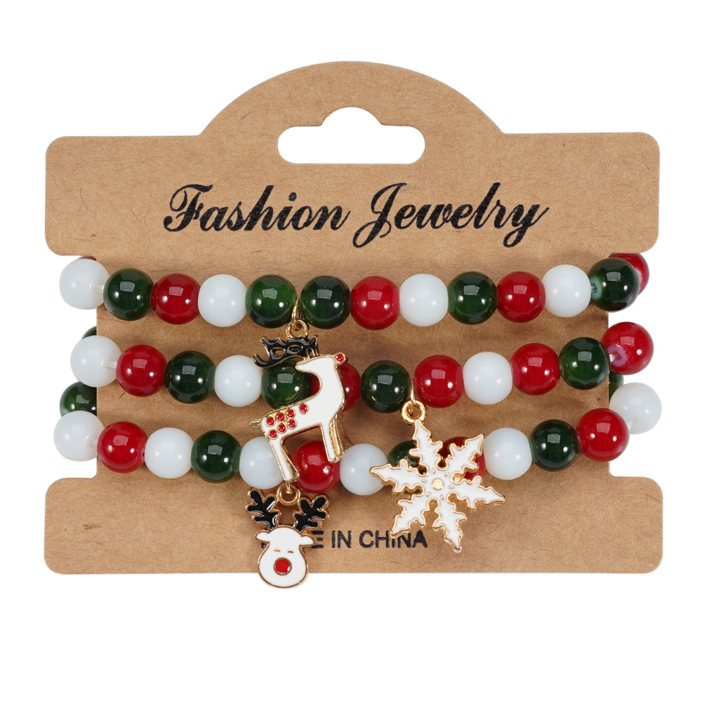 Christmas Trim Beaded Bracelet