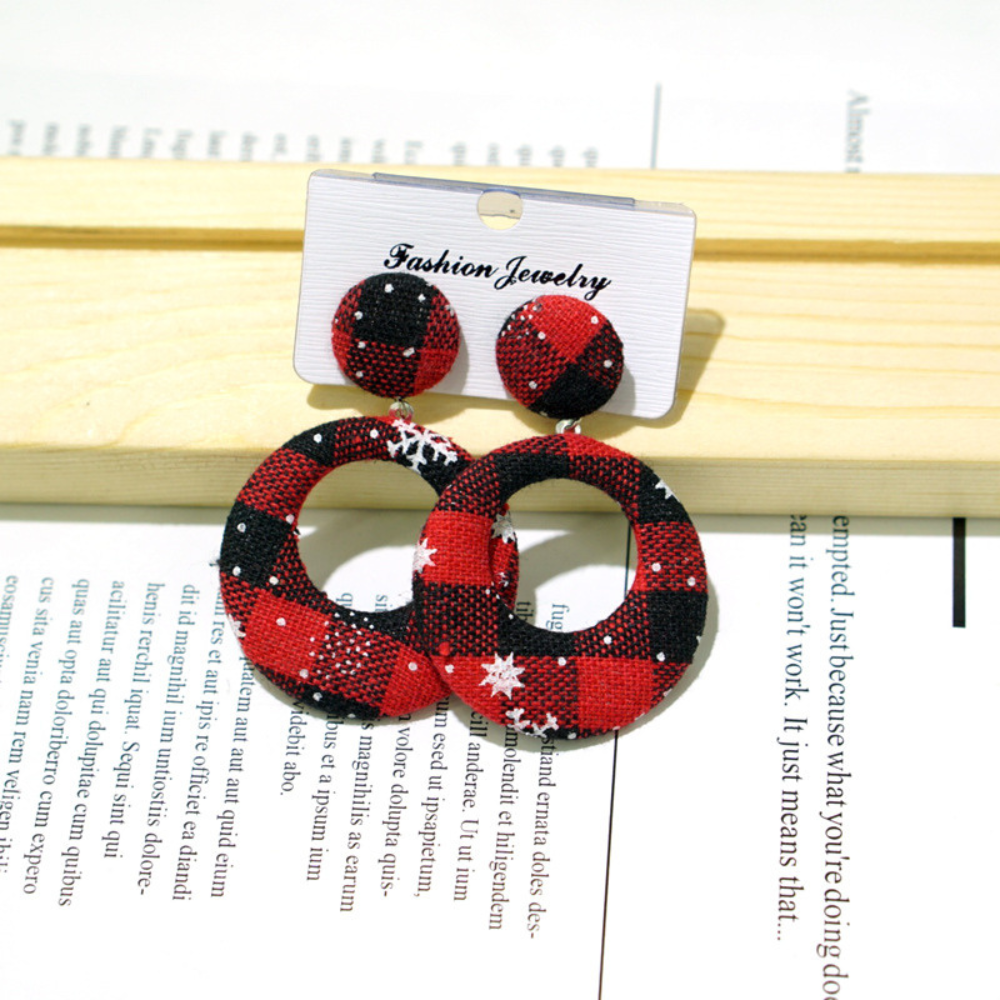 Christmas Trim Round Earrings