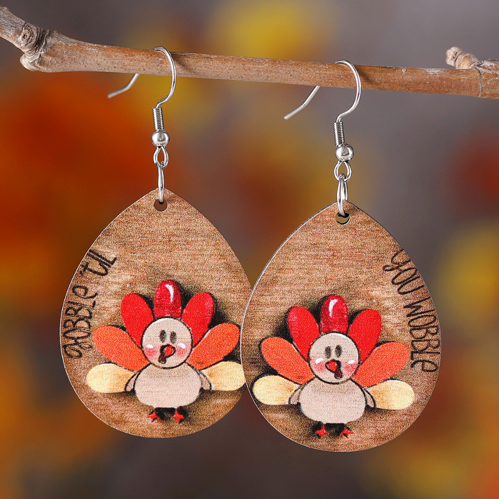 Thanksgiving Turkey Pendant Earrings