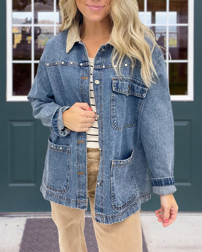 Trendy Washed Denim Jacket