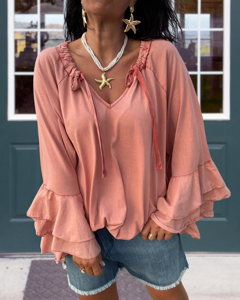 Retro Stylish V-neck Top