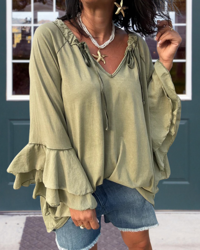 Retro Stylish V-neck Top