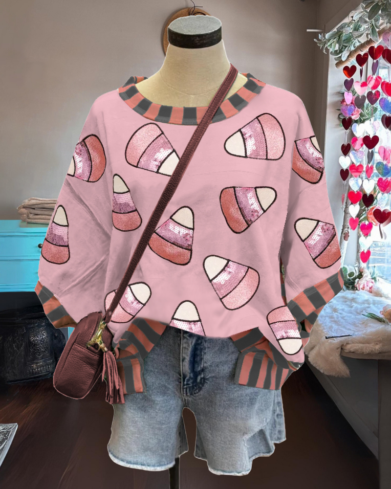 Sequin Candy Corn Top