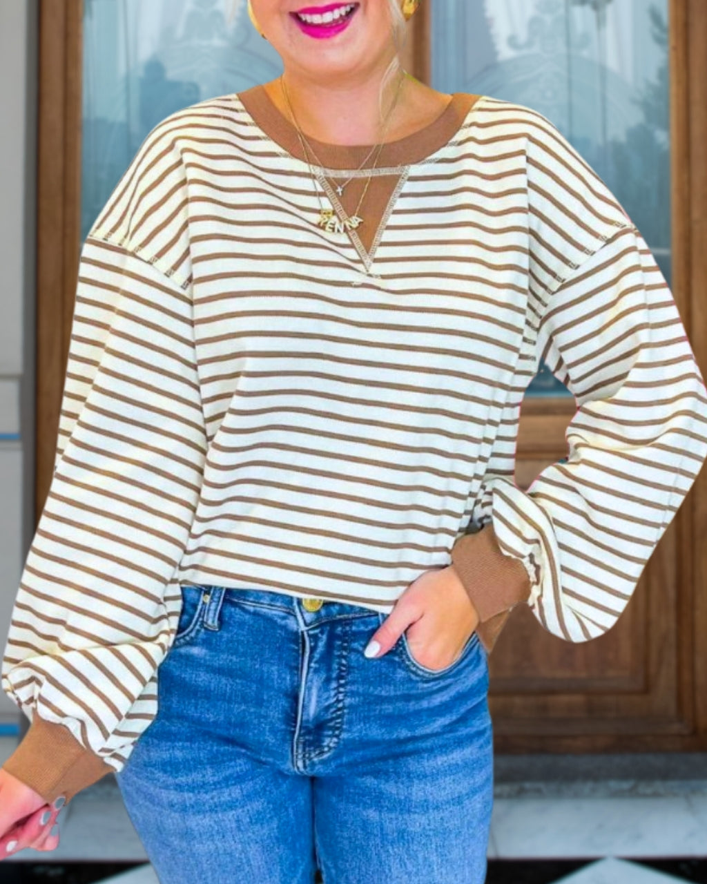 Cara Colorblock Striped Pullover