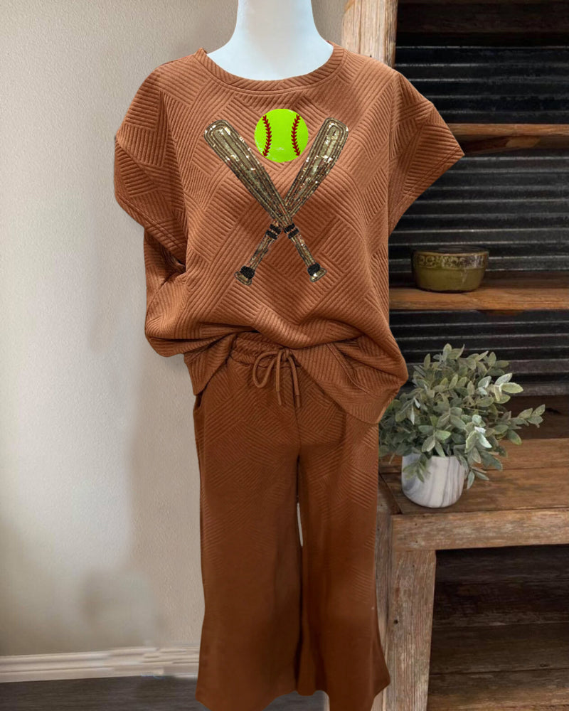 SoftBall Sequin Quilted Set