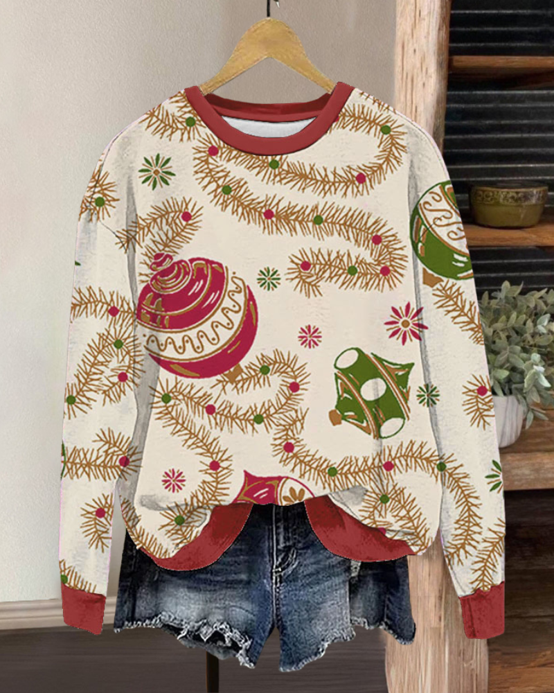 Stylish Christmas Trim Sweatshirt