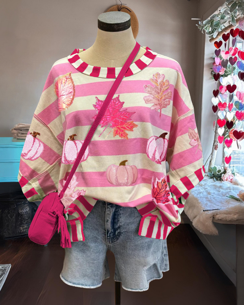 Sequin Stripe Autumn Top