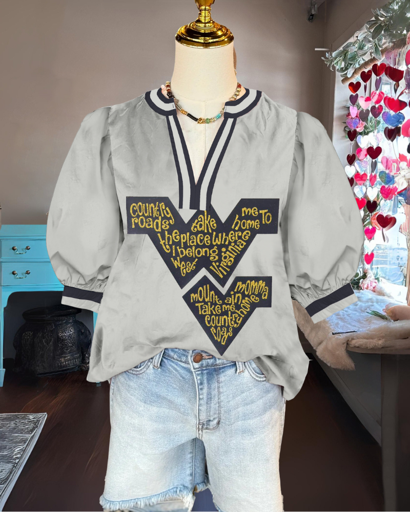 West Virginia V-neck Satin Top