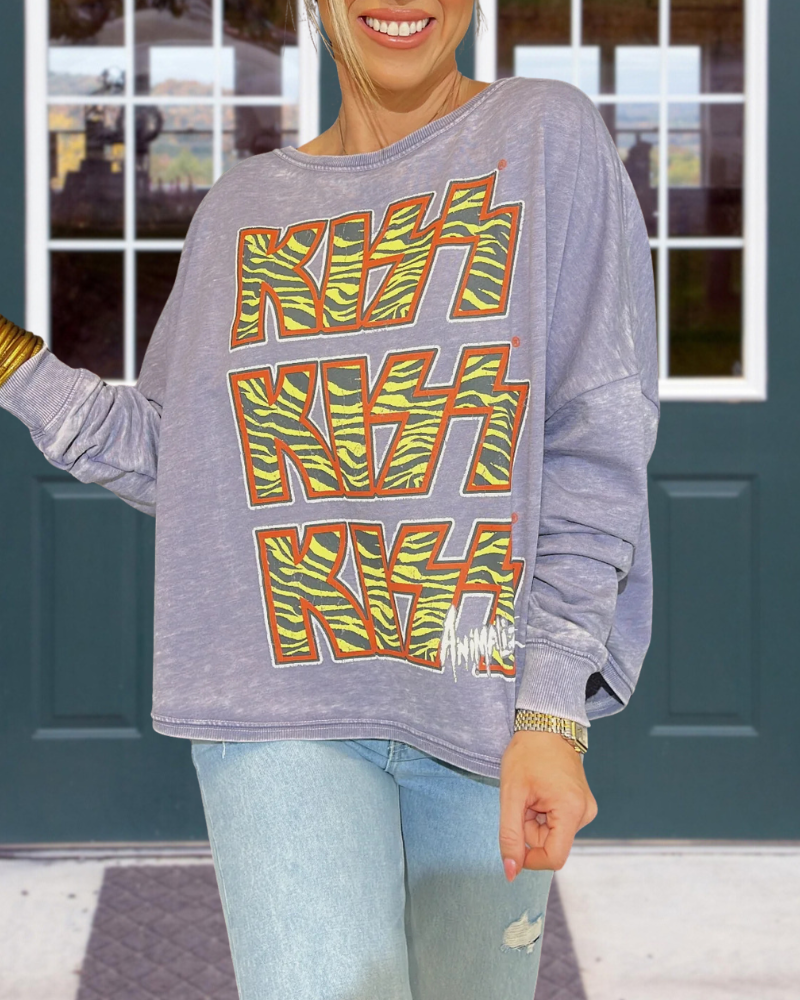 Chic Kiss Tiger Print Sweatshirt