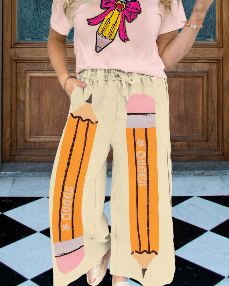 Oversized Pencil Wide-Leg Trousers