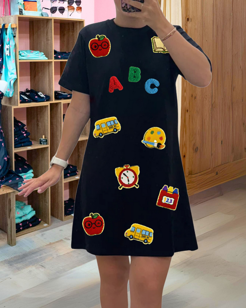 Casual School Pattern Sequin Dress