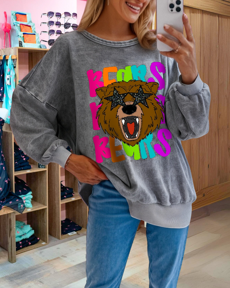 Bear Star Washed Sweatshirt