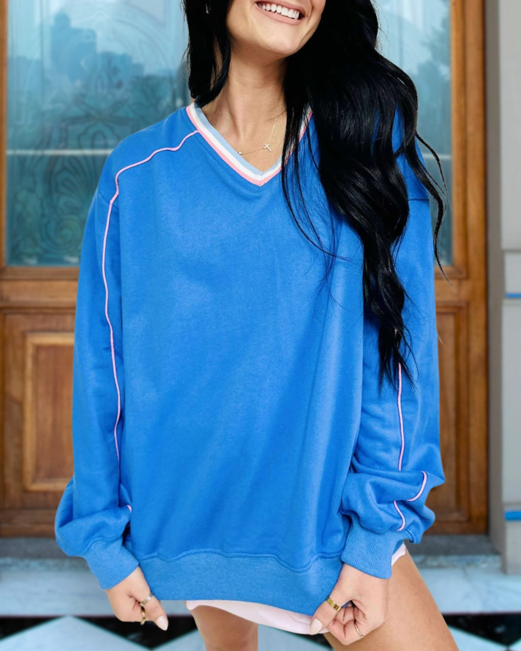 Refined Preppy V-Neck Pullover