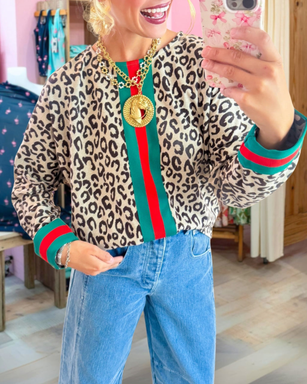Leopard Panel Chic Top
