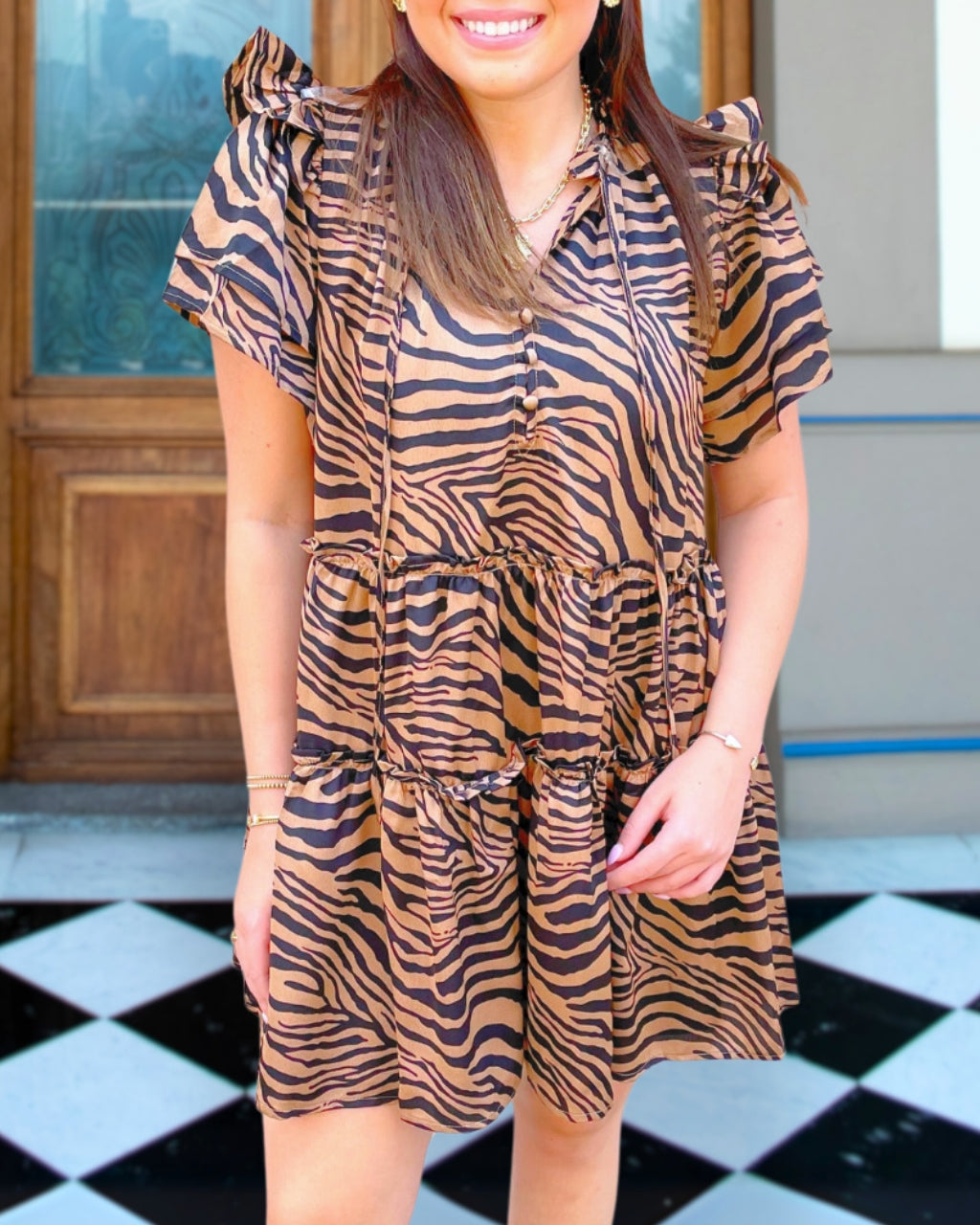 Tiger Stripes Satin Dress