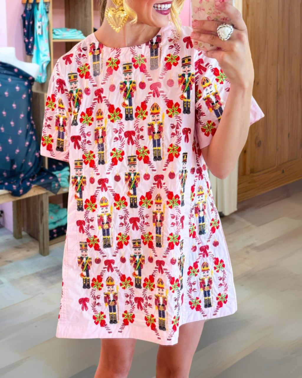 Trendy Nutcracker Sequin Christmas Dress