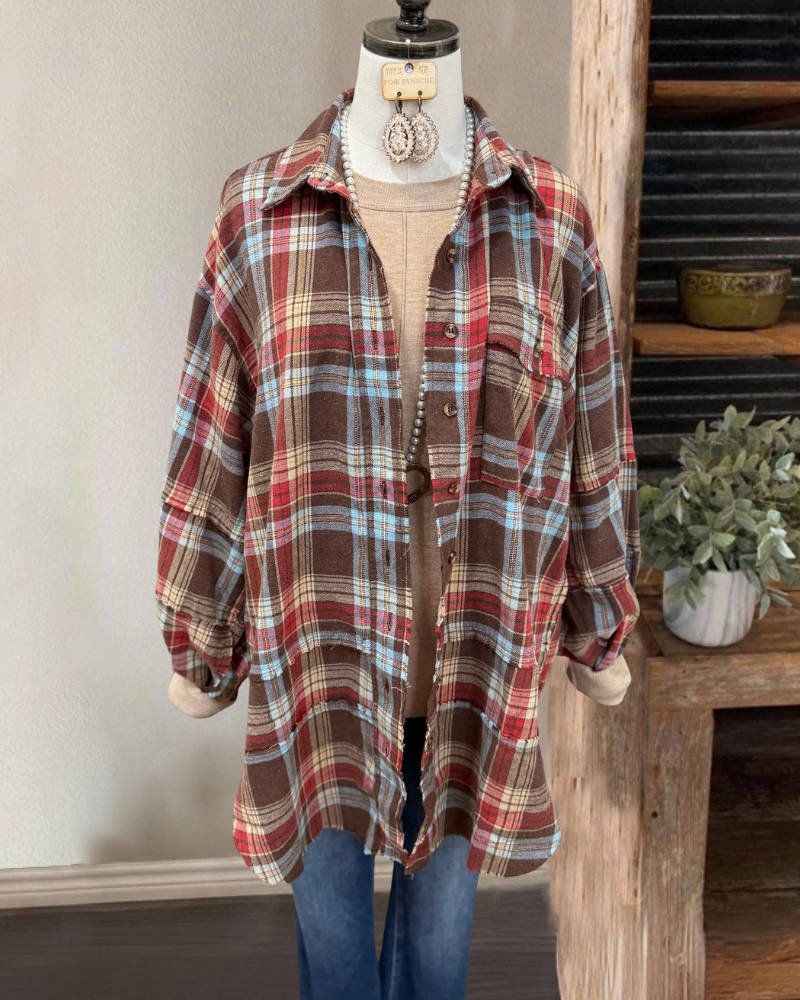 Classicl Plaid Stand Collar Shirt