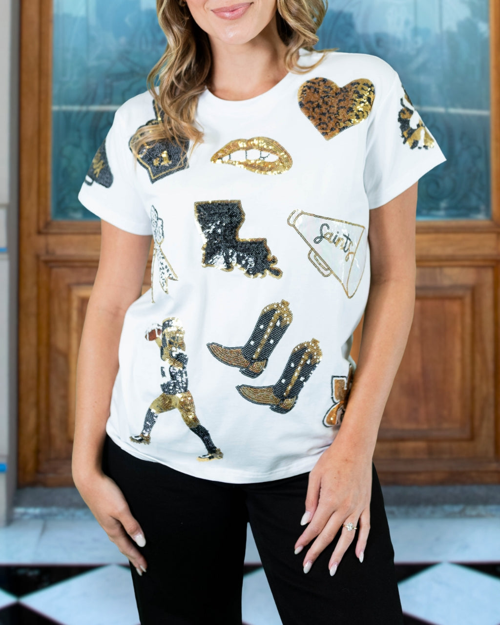 New Orleans Saints Sequin Tee