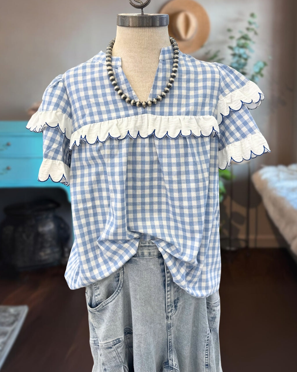 Sweet Gingham Cute Top